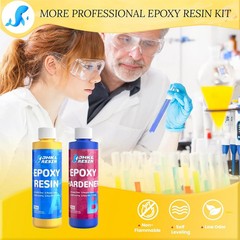 Crystal Clear Epoxy Resin Kit 16oz, Resists Yellow, Self Leveling, Easy Mix 1:1
