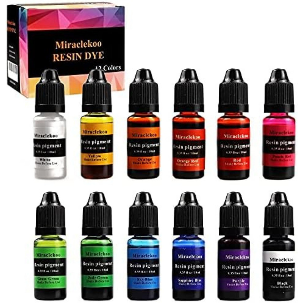12 Colors Epoxy Resin Color Dye Colorant Liquid Epoxy Resin Pigment,10Ml Each