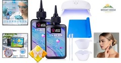 Jewelry Making UV Resin Set with Light, Silicone Mat, and Mixing Accessories