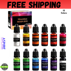 12 Colors Epoxy Resin Color Dye Colorant Liquid Epoxy Resin Pigment,10Ml Each