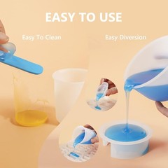 Silicone Measuring Cups for Resin – 600ml & 100ml with Stir Sticks – Epoxy Mixin