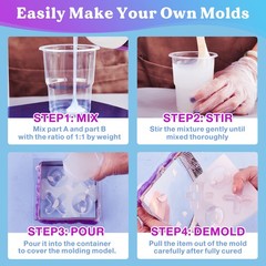 Let’S Resin Silicone Mold Making Kit-Translucent Silicone Rubber Non-Toxic Liqui