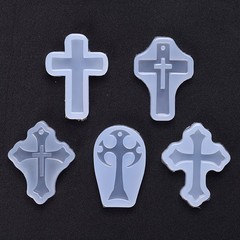 5PCS DIY Silicone Cross Resin Mold Jewelry Epoxy Making Casting Mould Craft Tool