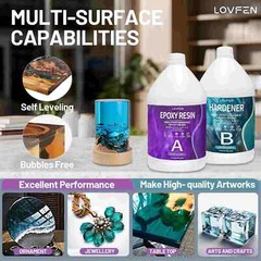 Bulk 4 Gallon Kit – Crystal Clear Tumbler Epoxy Resin – DIY Craft Arts Coating