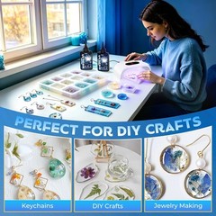 UV Resin 300G, Crystal Clear UV Resin Glue – No-Yellowing, Hard Type, Low Viscos