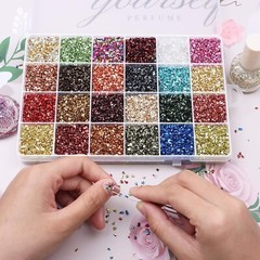 24 Colors Crushed Glass & 8 Piece Shell Flakes for Crafts, Resin, Epoxy, Nails