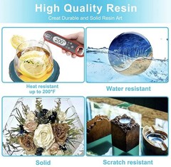 16oz Epoxy Resin Kit Crystal Clear Heat Resistant For Art DIY (8oz+8oz)