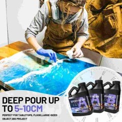 Clear Epoxy Resin 24oz/48oz 3kg 6kg 12kg/3 Gallons Kit – DEEP POUR 2A:1B 2″-4″