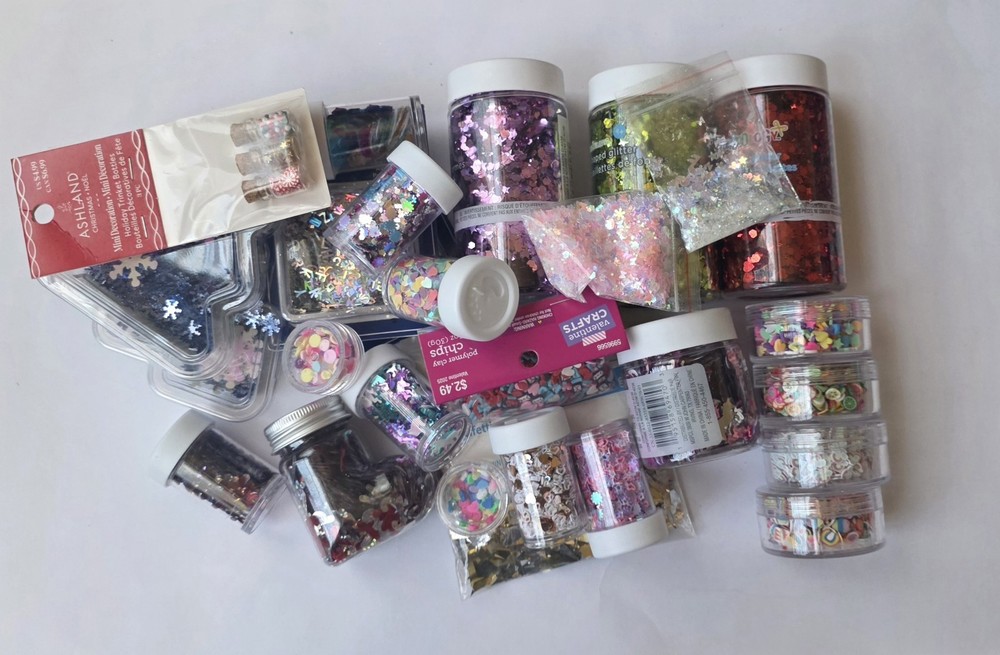 Large Destash Lot Of Large Glitter, Resin Inclusions, Confetti