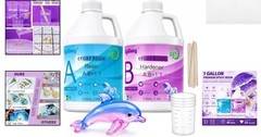 Self Leveling 1 Gallon Epoxy Resin Kit – Ideal for DIY Art & Jewelry Projects