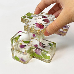 Cross Box Silicone Resin Molds with Lid Jar Storage Mold for Epoxy Resin Candle