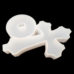 Standing Cross Box Resin Silicone Mold, Jar Storage Mould with Lid for Ornament