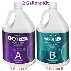 Ultra Clear Epoxy Resin 2 Gallons 1:1 AB Kit (1 Gallon A + 1 Gallon B)
