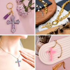 Cross Resin Molds,12 Cavity Epoxy Resin Cross Molds Silicone Molds for Keychain