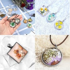 Resin Jewelry Molds Pendant Trays Making Kit with 30Pcs 5 Styles Metal Pendan…