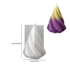 3PCS Spiral Cone & Cylinder Candle Molds Reusable DIY Soap Making Craft Supplies