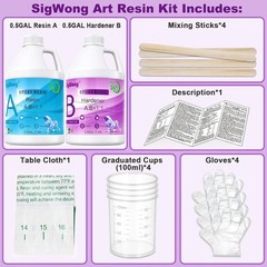 Self Leveling 1 Gallon Epoxy Resin Kit – Ideal for DIY Art & Jewelry Projects