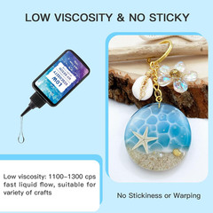 UV Resin, Upgrade 300G Low Viscosity Hard Thin UV Resin with Super Crystal Clear