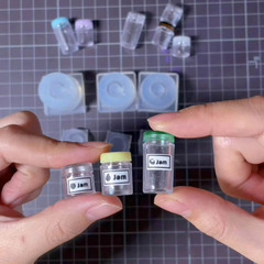 Miniature Jar Mold, Mini 3D Jar with Lid Silicone Resin Molds, Small Cylinder Bo