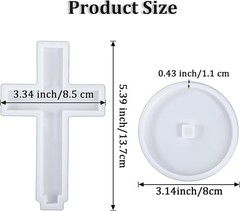5″ Cross Silicone Mold with Base for Epoxy Resin DIY Concrete Clay Crafts