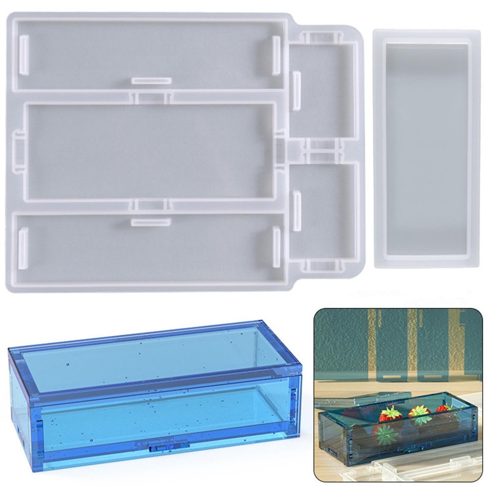 Silicone DIY Resin Mold Desk Storage Organizer Making Epoxy Casting Mould Tool