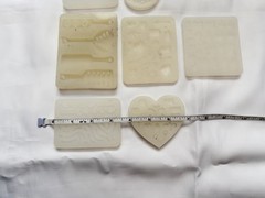 Lot of 8 Silicone Mold Heart Gothic Roses Medical Jewelry Making UV Resin
