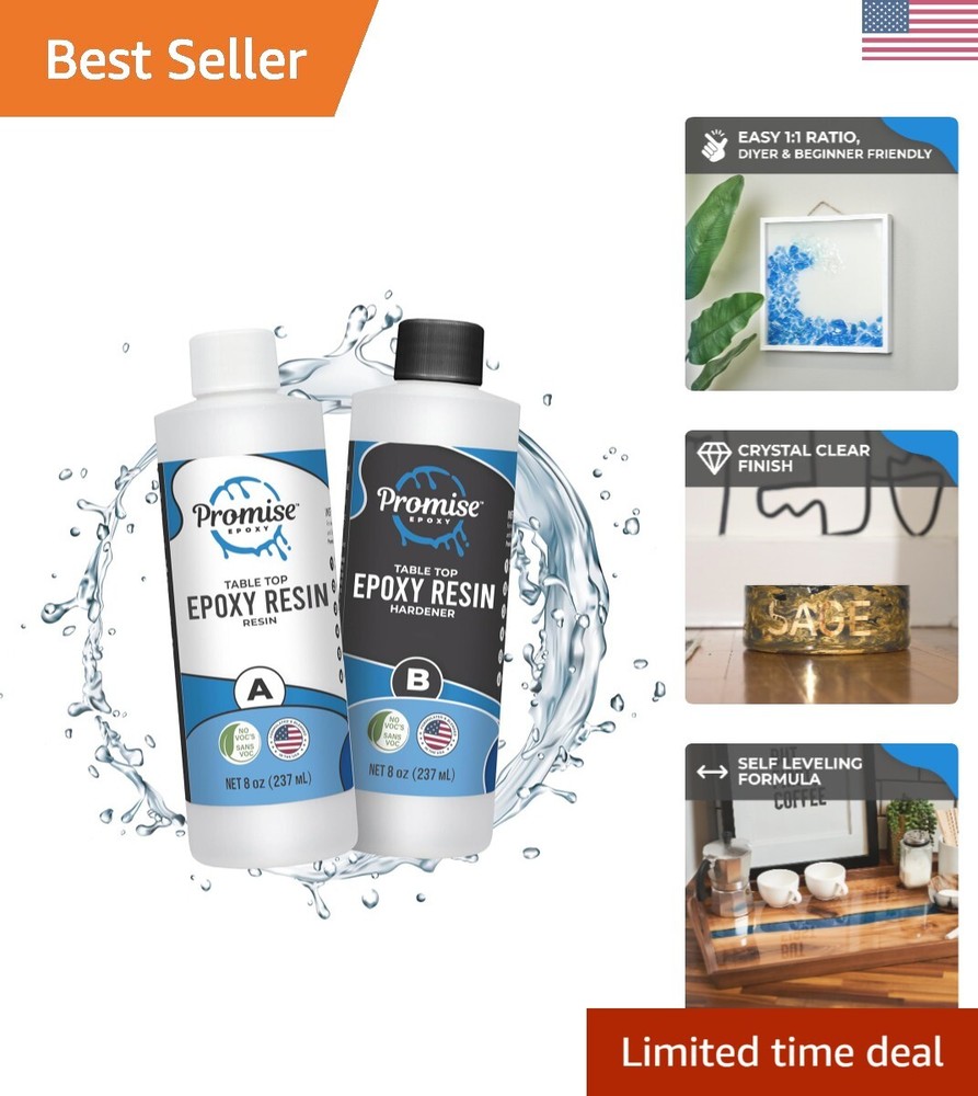 Easy 1:1 Mixing Epoxy Resin – Water-Resistant Crystal Finish for Tabletops