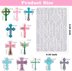 Cross Resin Molds,12 Cavity Epoxy Resin Cross Molds Silicone Molds for Keychain