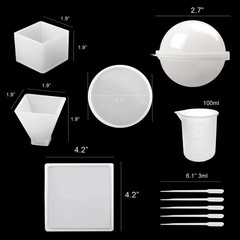 Silicone Resin Molds Set – 5Pcs for Creative Epoxy Artistry with Accessories