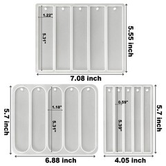 3Pcs Resin Bookmark Mold, Silicone Bookmark Mold With Tassels, White