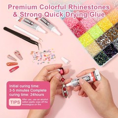 40,000 Pcs Multicolor Flatback Resin Rhinestones Kit for DIY Nail Art & Crafts