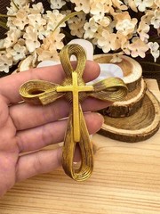 Golden bow Cross handmade silicone mold for crafts