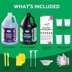IVITA 2 Gallon – Ultra Crystal Clear Epoxy Resin Kit – DIY Craft Arts Coating