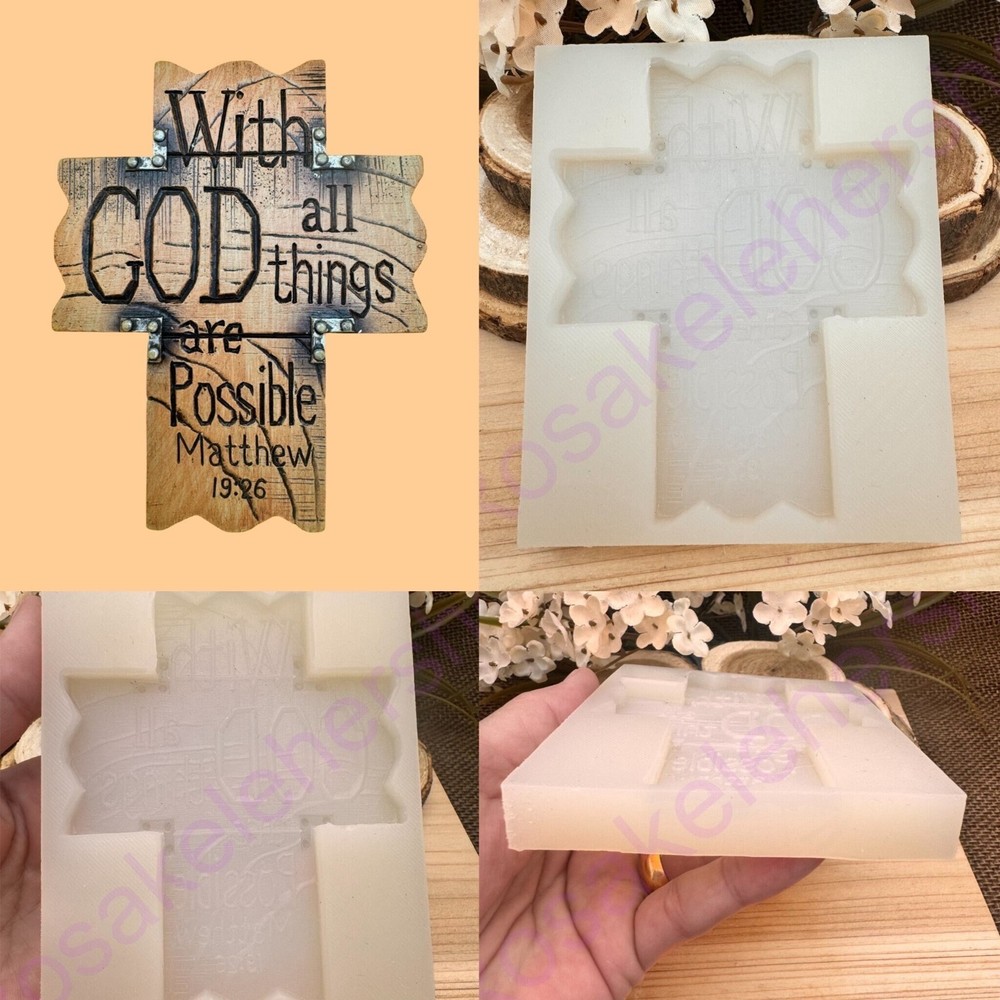 Cross wood imitation handmade silicone mold for crafts