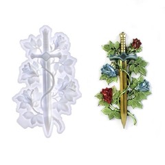 Epoxy Resin Mold Rose Vine Swords Molds Versatile Silicone Home Ornament for …