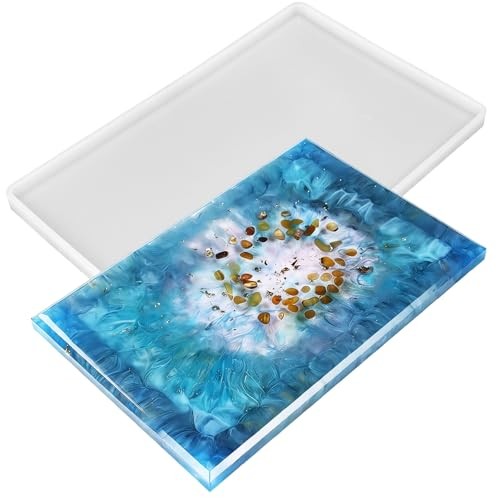 14-Inch Extra Large Silicone Tray Mold Heavy Duty Thickened Resin Epoxy Tray
