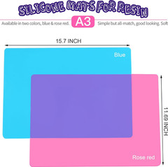 LEOBRO Silicone Mat for Resin Molds, 2 PCS 15.7″ X 11.7″ Playdough Mat, Silicone