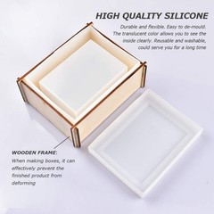 Silicone Tissue Box Resin Mold with Lid Epoxy Casting Mould Multicolor