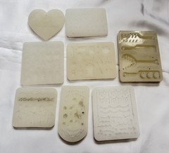 Lot of 8 Silicone Mold Heart Gothic Roses Medical Jewelry Making UV Resin