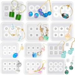 Silicone Mold Set For Resin Jewelry Beads Dices Charms And Accessories 14 Pieces