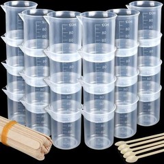 24 Pcs 100ml Resin Measuring Cups With 35pcs Mixing Sticks Graduated Epoxy Resin