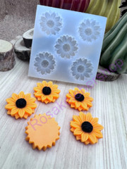 SUN FLOWERS silicone mold size medium for Fondant-Resin-Clay-Candy-handcrafts