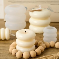 3 PCS Round Cylinder Molds Pillar Candle Mold Multiple Size White