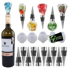 15 Pcs Resin Wine Bottle Stopper Molds Set | Silicone Molds for Epoxy Resin