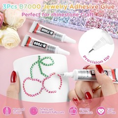 Versatile 40-Color Rhinestone Crafting Set – 40,000 3mm Gems & Glue Included
