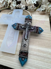 Crucifix-double Cross Silicone Mold for Fondant-Resin-polymer Clay-Handcrafts