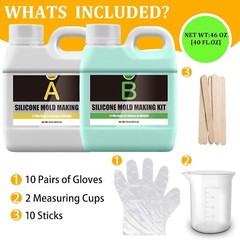 Silicone Molds Making Kit 18/46Oz Liquid Silicone Rubber For Diy Mold Making