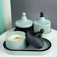 4Pcs Silicone Molds Oval Tray Mold, Vase Mold, Jar Mold for Resin Plaster Cement