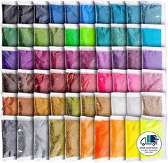 Purpurina fina, 300 g, 60 colores, resina extrafina para manualidades