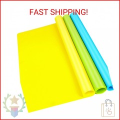 LEOBRO Silicone Mats, 3 PCS Silicone Mats for Crafts, Resin Molds, Play Dough Ma